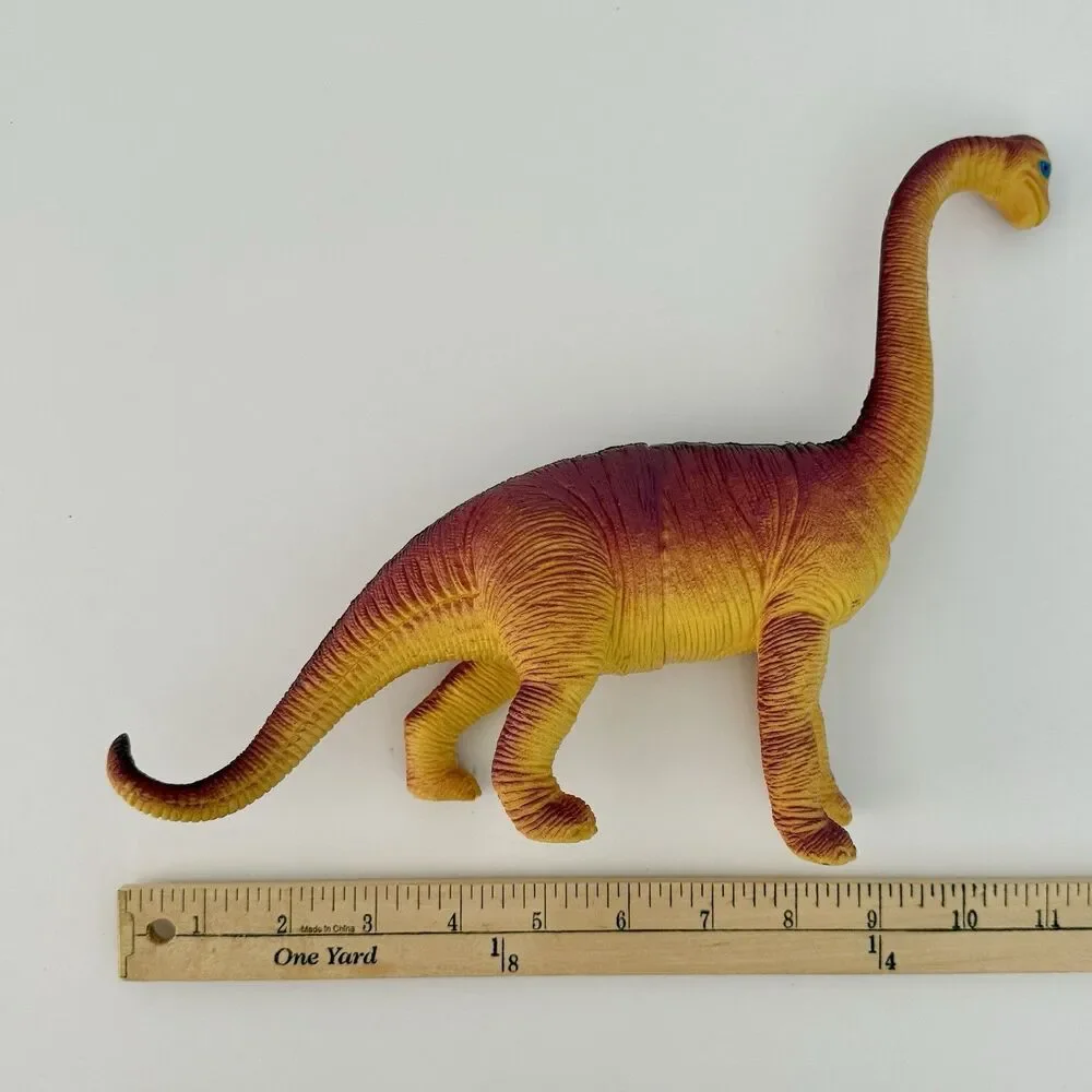 Lot of 4 Vintage Assorted Dinosaurs Plastic/Rubber Embossed - Up to 8.5